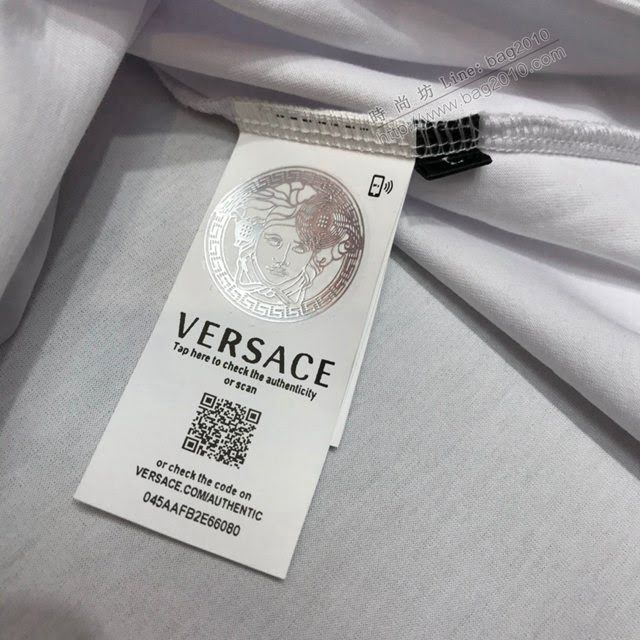 Versace男短袖 範思哲2020新款男裝 重工釘珠片T恤  tzy2389